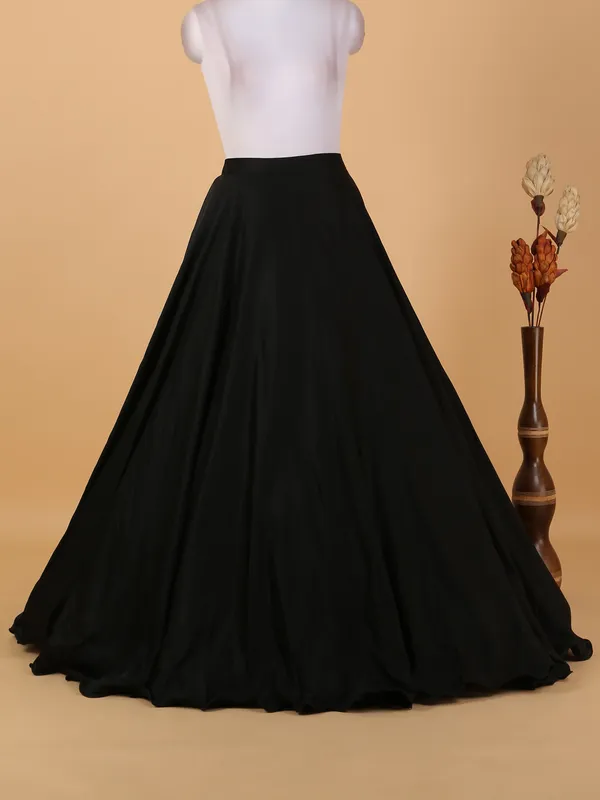 Black satin lehenga choli with dupatta
