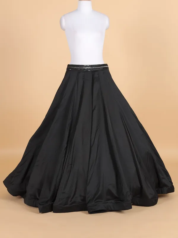 Black silk party wear lehenga choli