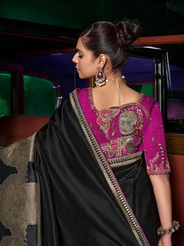 Black silk saree for festival