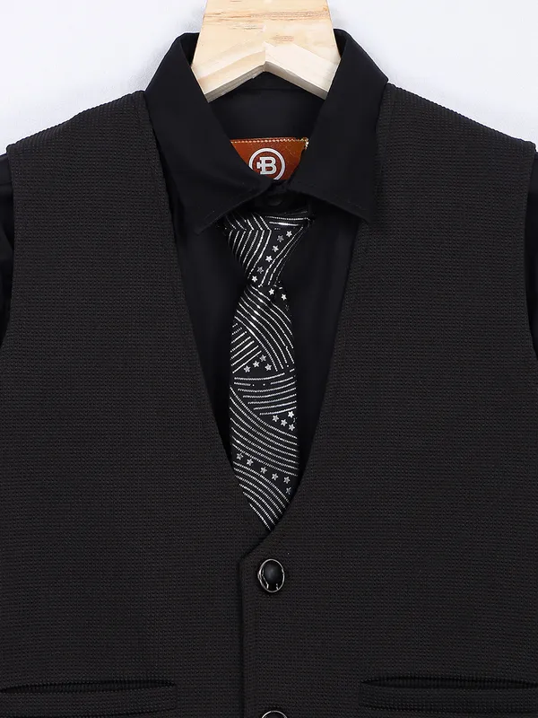 Black silk waistcoat with shirt
