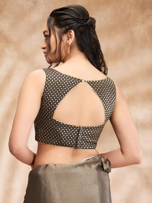 Black silk zari weaving blouse