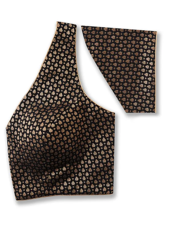 Black silk zari weaving blouse
