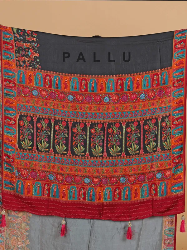Black silk zari weaving saree for women