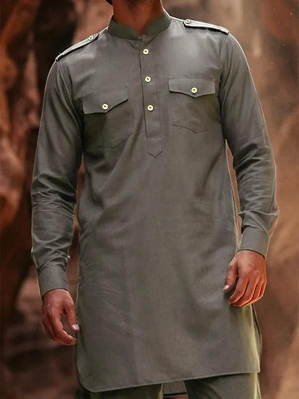 Pathani Roata Black stylish mandarin neck pathani ensemble-G3-MPS4320