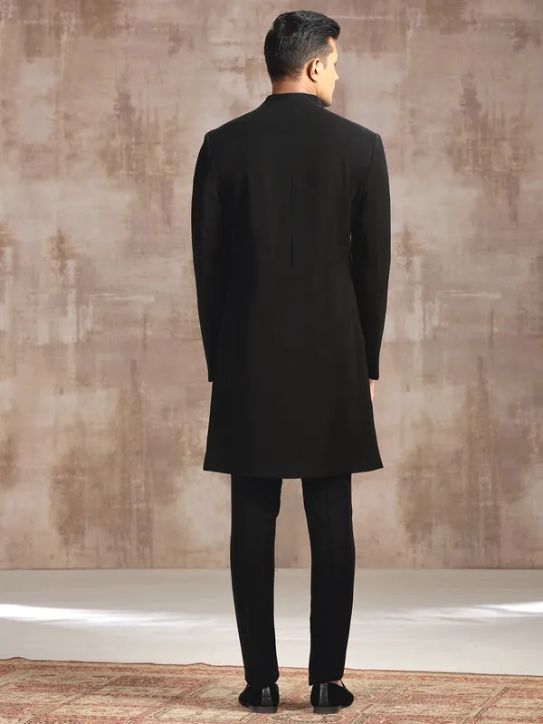 Black terry rayon indo western for receptions