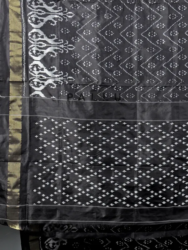 Black traditional zari weave saree