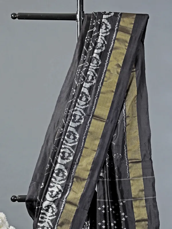 Black traditional zari weave saree