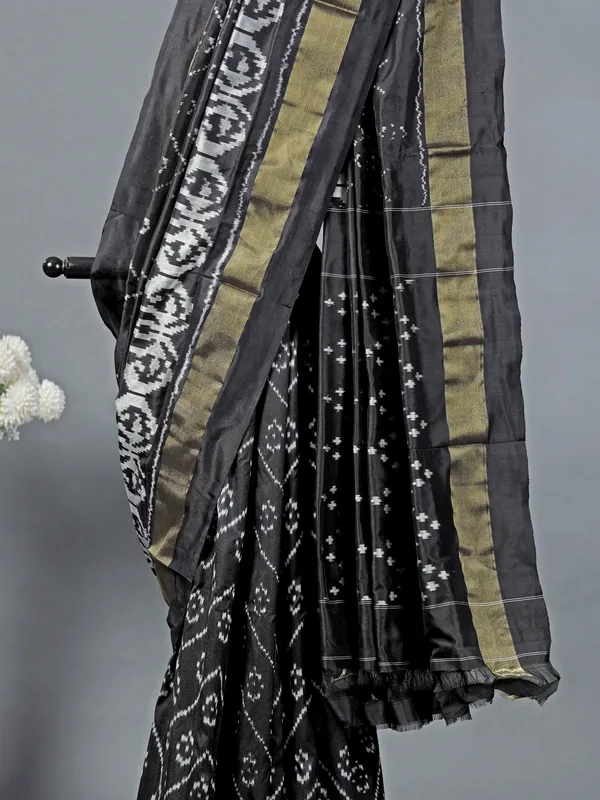 Black traditional zari weave saree