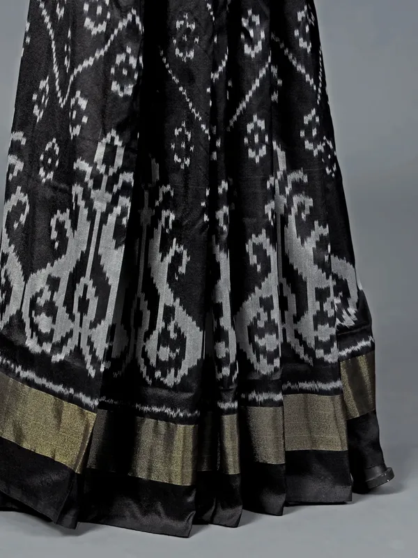 Black traditional zari weave saree