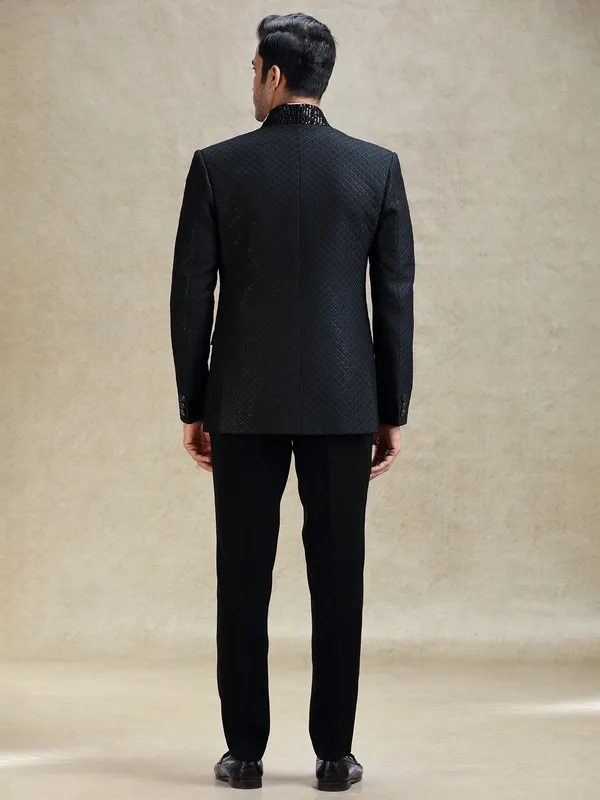 Black tuxedo suit for cocktail parties