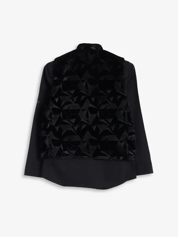 Black velvet waistcoat with shirt