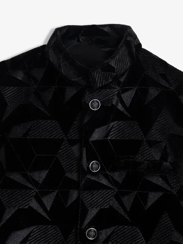 Black velvet waistcoat with shirt
