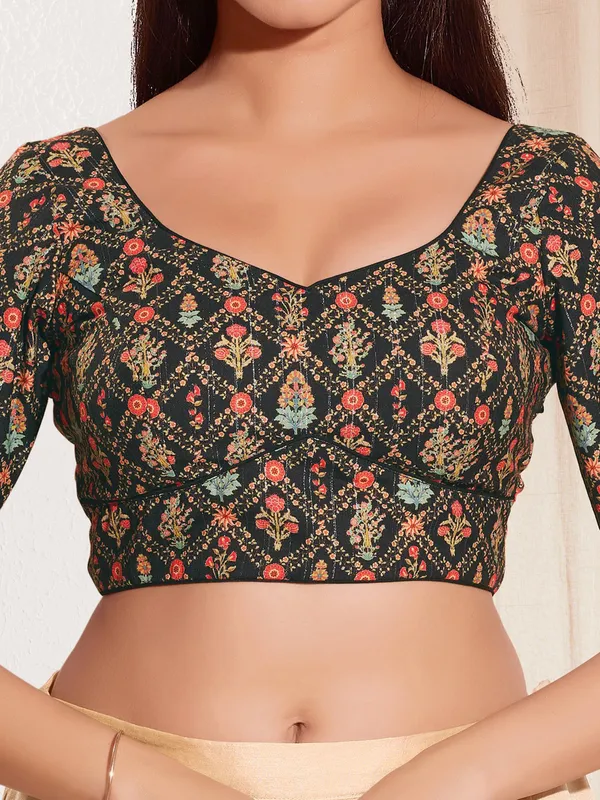 Black viscose rayon ready made blouse