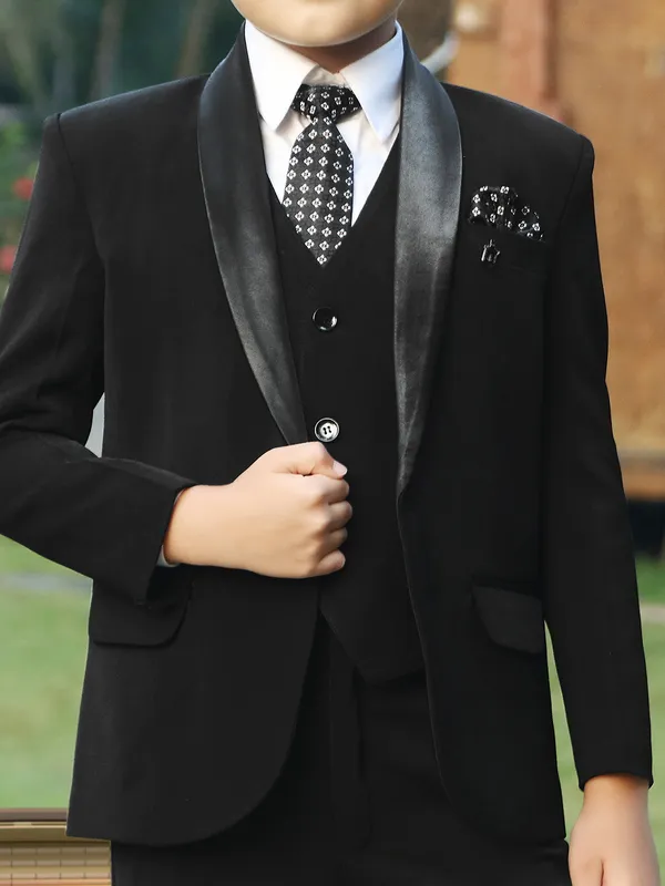 Black wedding special coat suit for little boys