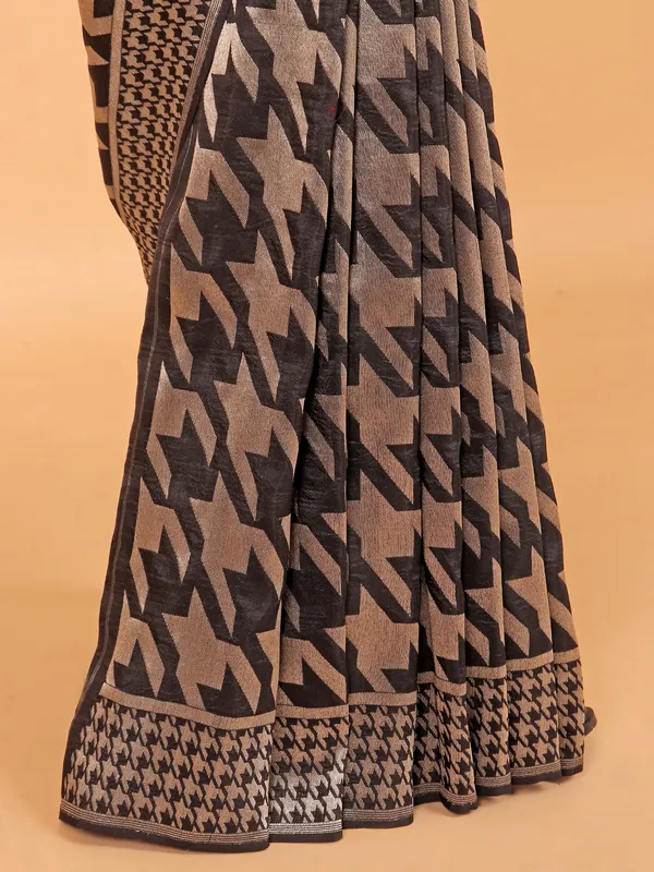 Black zari weaving dola silk saree for festive