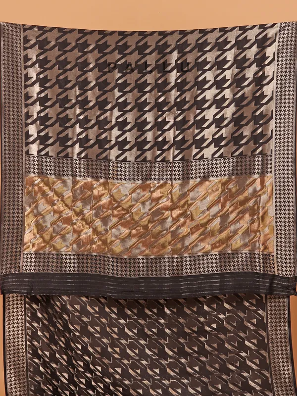 Black zari weaving dola silk saree for festive