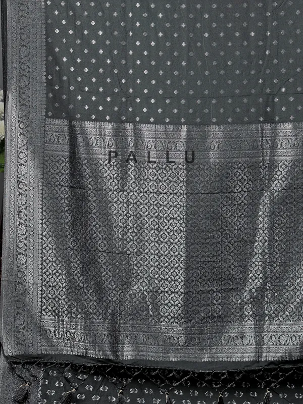 Black zari woven cotton silk saree delight