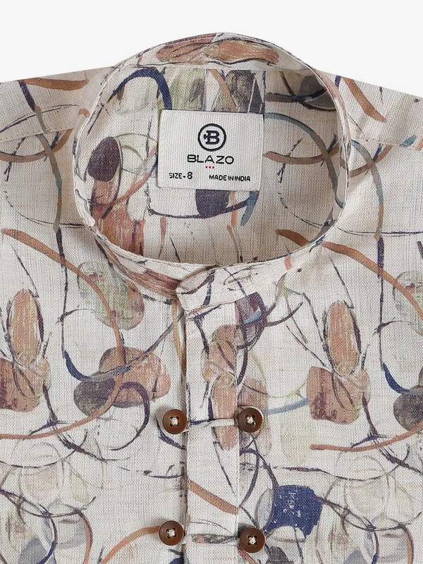 Blazo beige and blue printed shirt