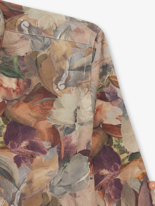 BLAZO beige printed cotton shirt for boys