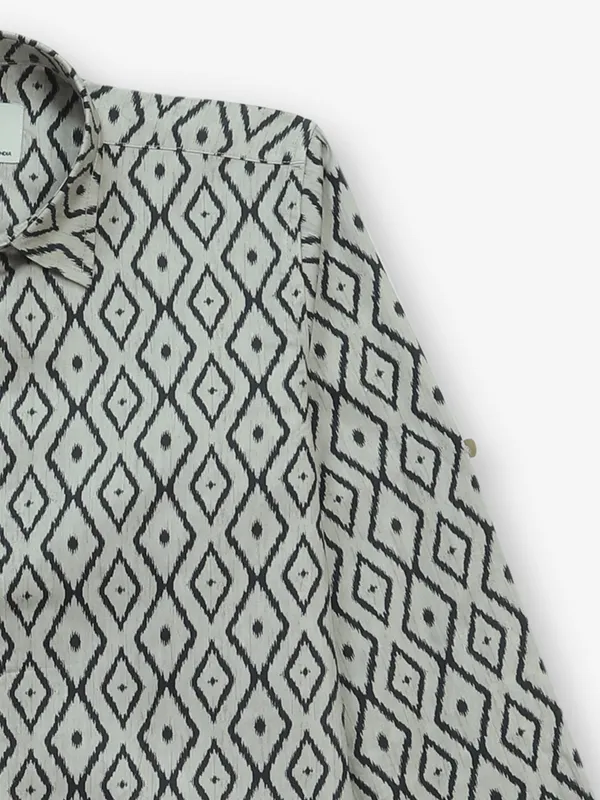 BLAZO beige printed cotton shirt for casual wear
