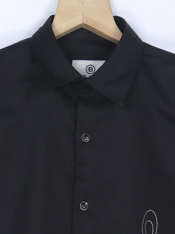 Blazo black cotton full sleeves shirt