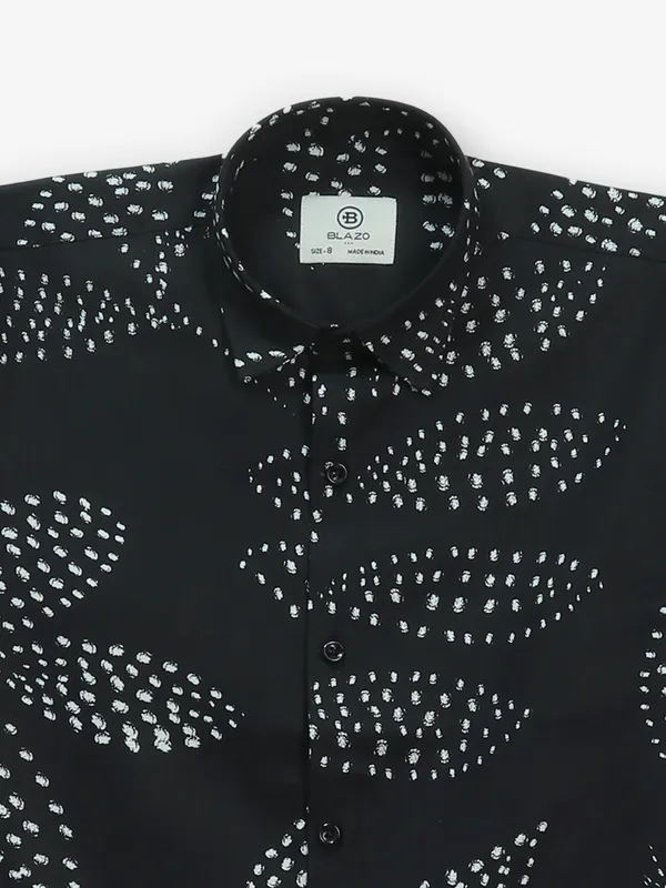 BLAZO black cotton shirt with print