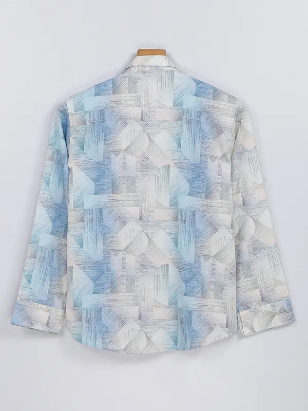 Blazo blue and off white printed shirt