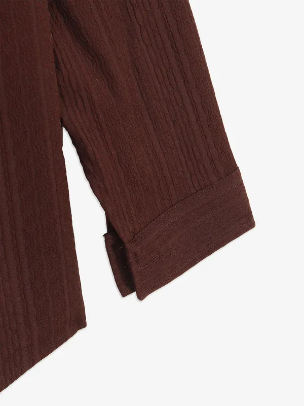 BLAZO brown cotton stripe shirt