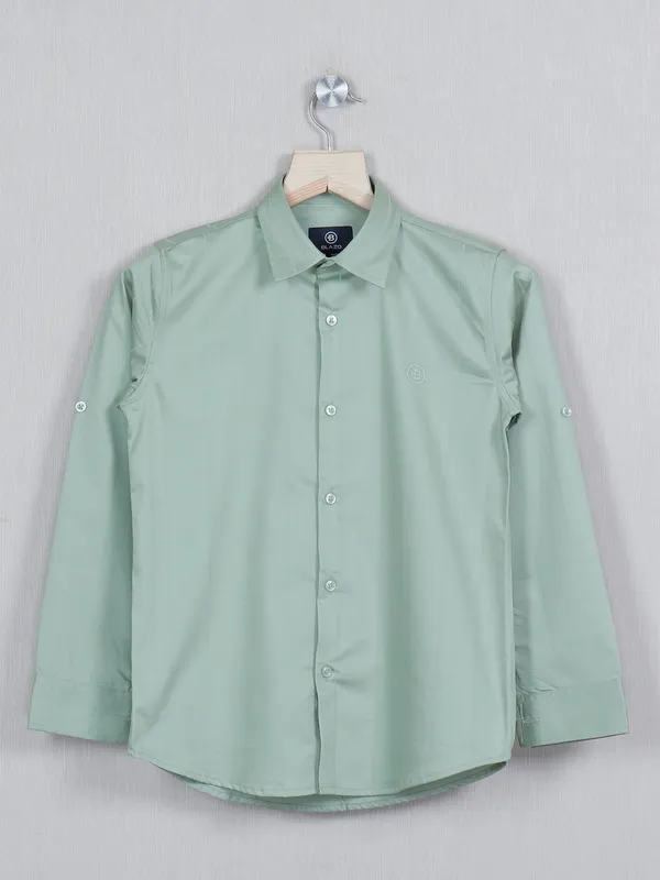 Blazo casual wear solid pistachio green shirt