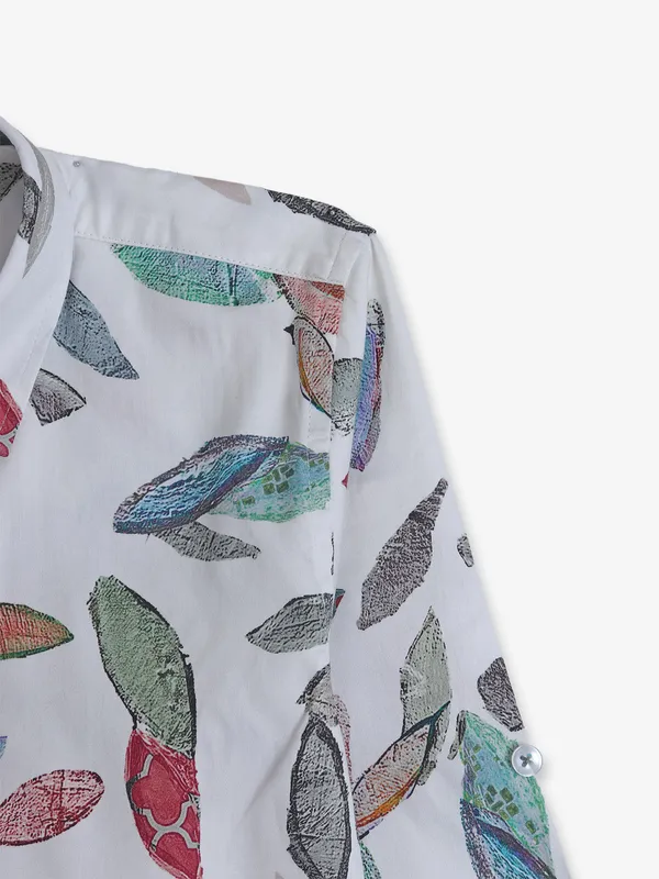 BLAZO cool white printed shirt in cotton