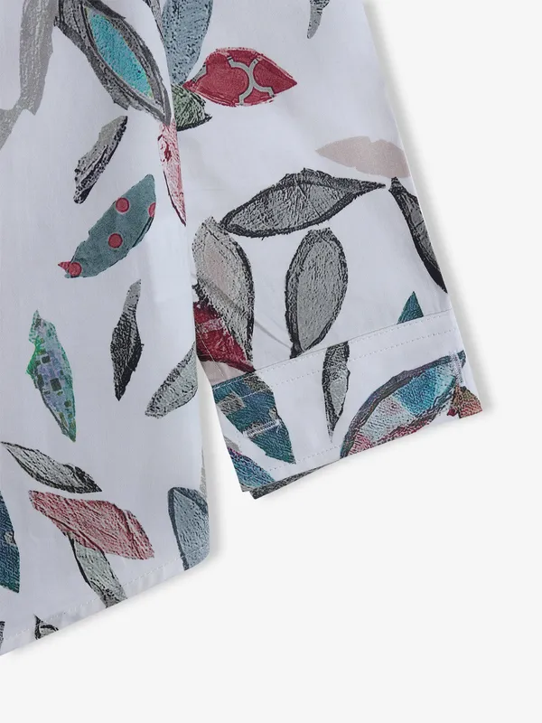 BLAZO cool white printed shirt in cotton