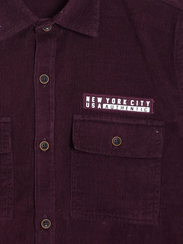 Blazo corduroy wine shirt