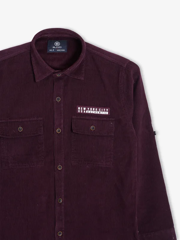 Blazo corduroy wine shirt