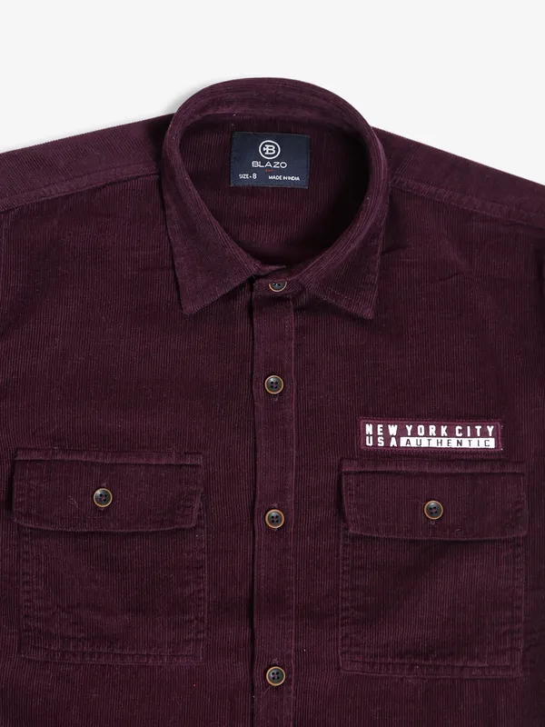 Blazo corduroy wine shirt
