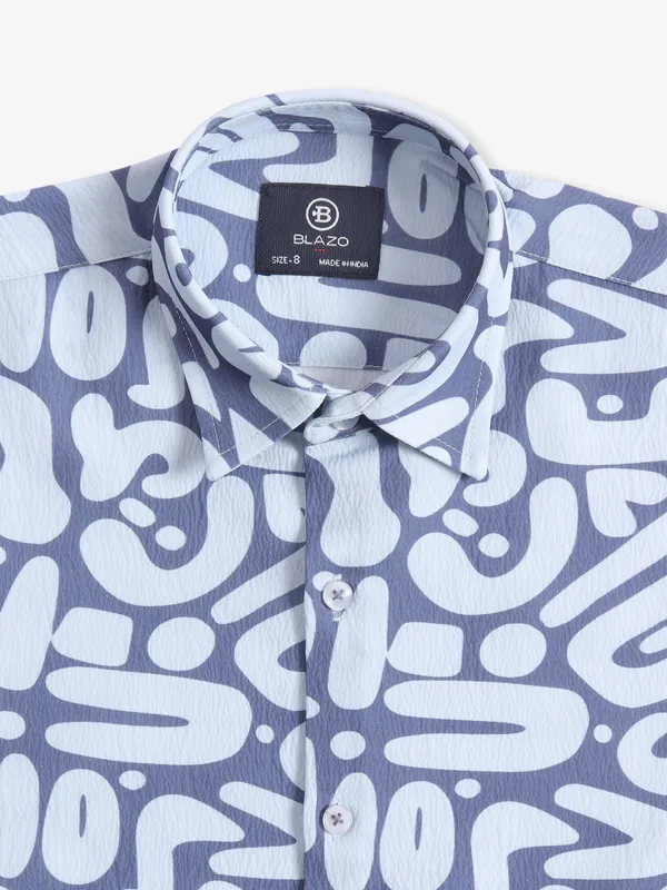 Blazo cotton blue printed shirt