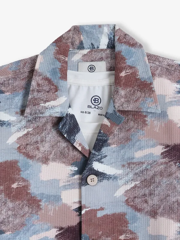BLAZO cotton brown printed shirt