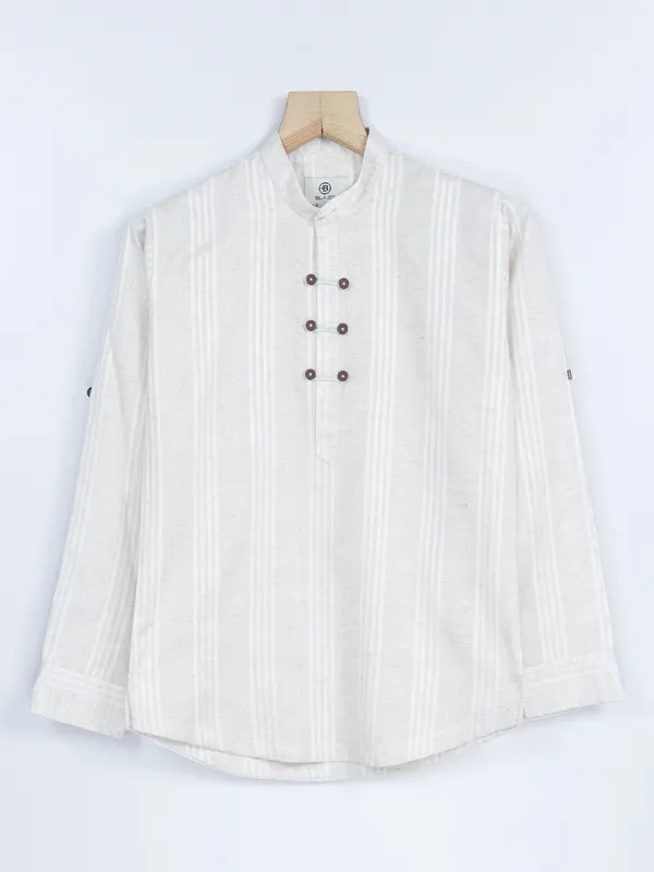 Blazo cotton full sleeves off white shirt