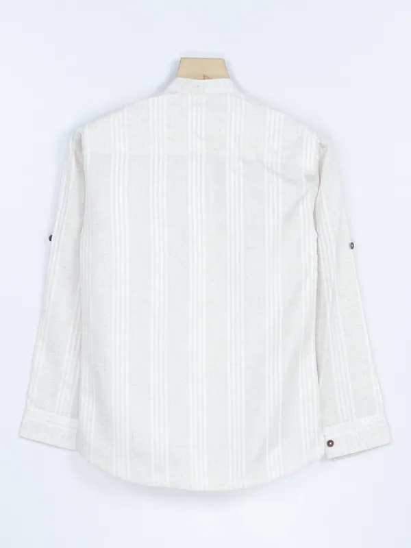 Blazo cotton full sleeves off white shirt