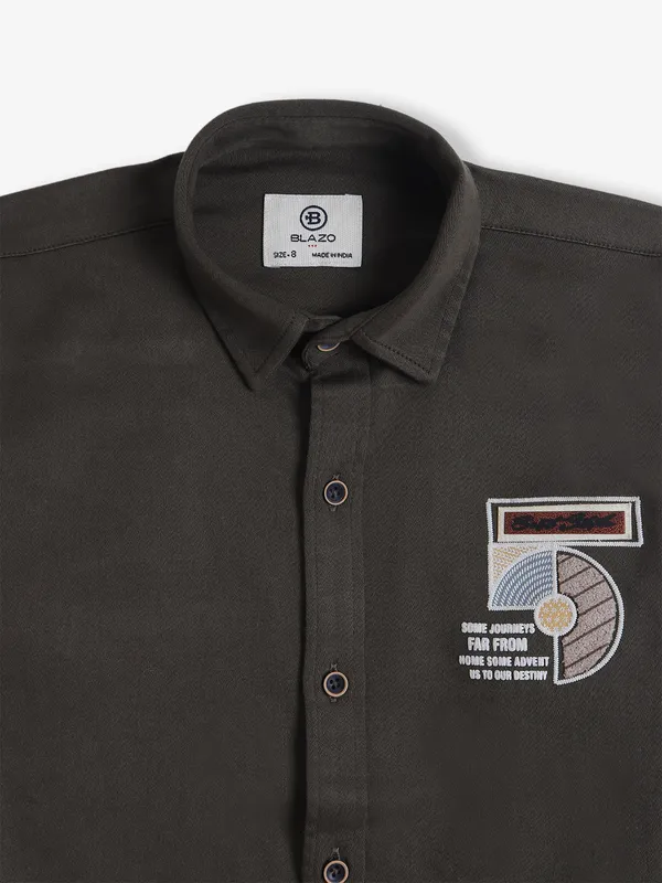 BLAZO cotton olive shirt