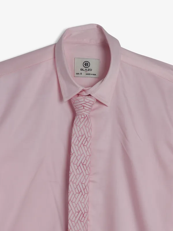 Blazo cotton pink plain shirt