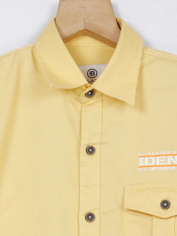 Blazo cotton shirt in lime yellow
