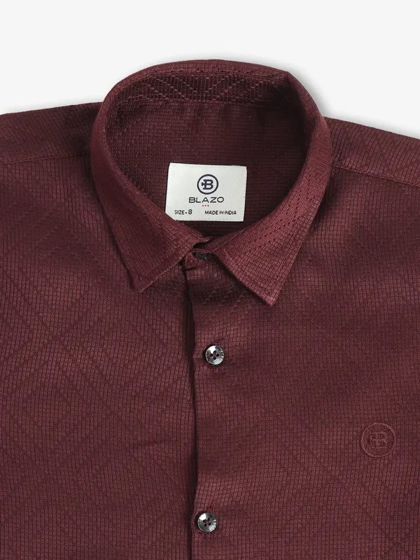 Blazo cotton wine texture shirt