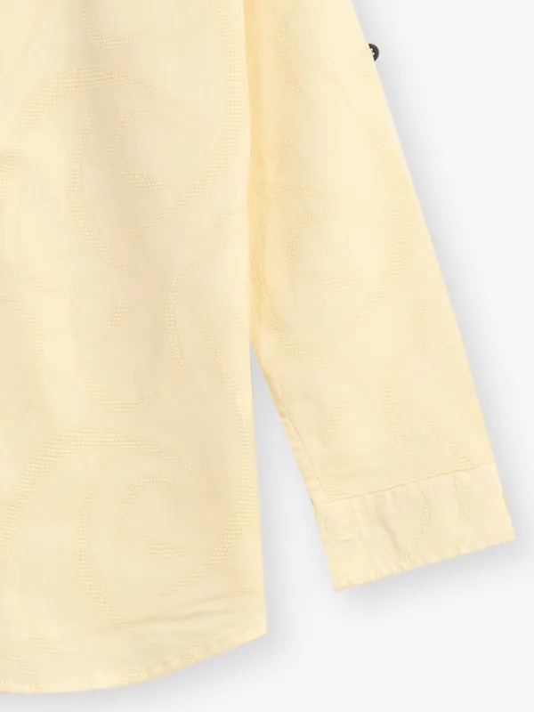 BLAZO cream printed cotton shirt
