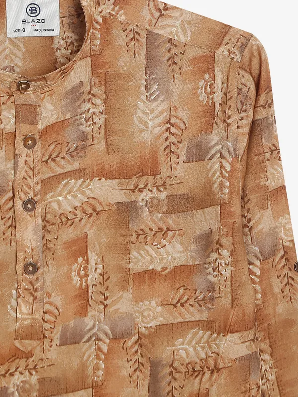 Blazo fawn beige printed shirt