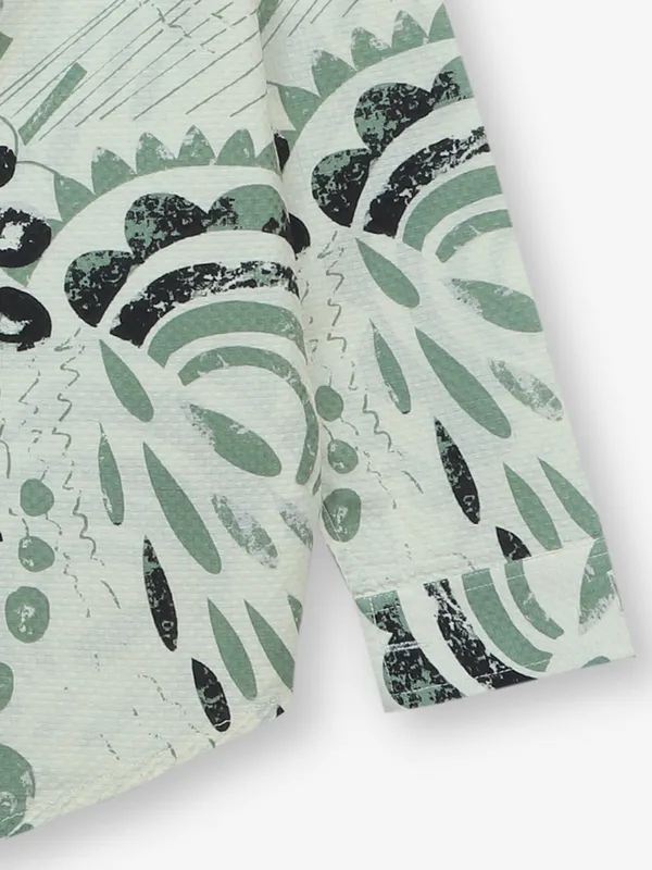 BLAZO green cotton printed shirt