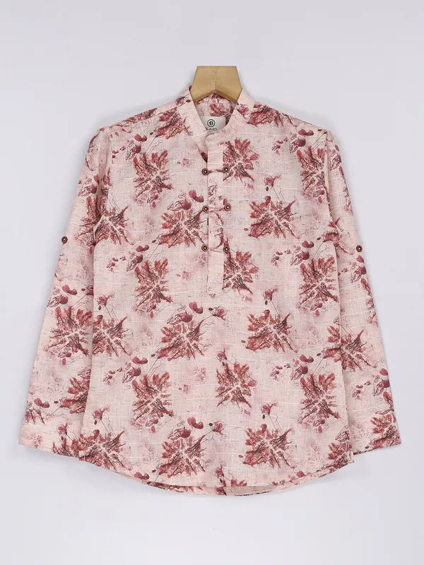 Blazo kurta style onion pink cotton shirt