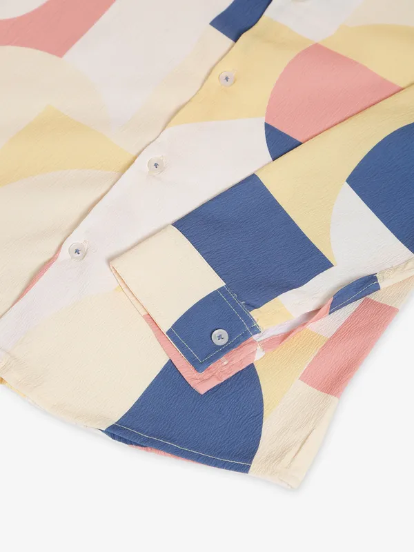 Blazo light yellow printed shirt