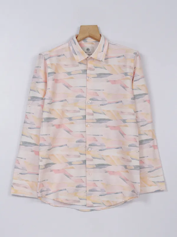 Blazo light yellow shirt in printed