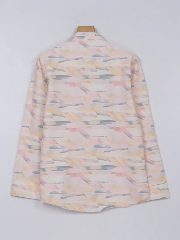 Blazo light yellow shirt in printed