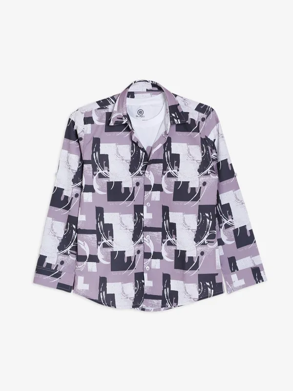 Blazo mauve purple printed shirt